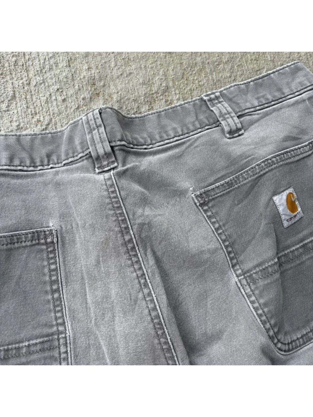 Carhart Relaxed Fit 2019 Straight Rigby Dungaree Gray Pants 40x32 Distressed